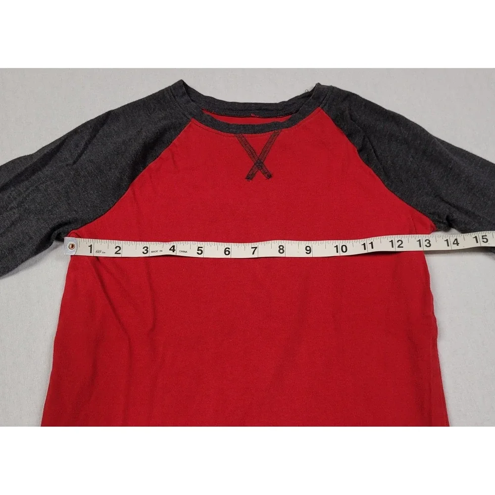 Jumping Beans Boys Long Sleeve Essential Baseball Tee Red Charcoal Size 8
